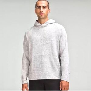 Lululemon AT EASE Hoodie Textured Heathered Grey Zippered Pockets Size Large